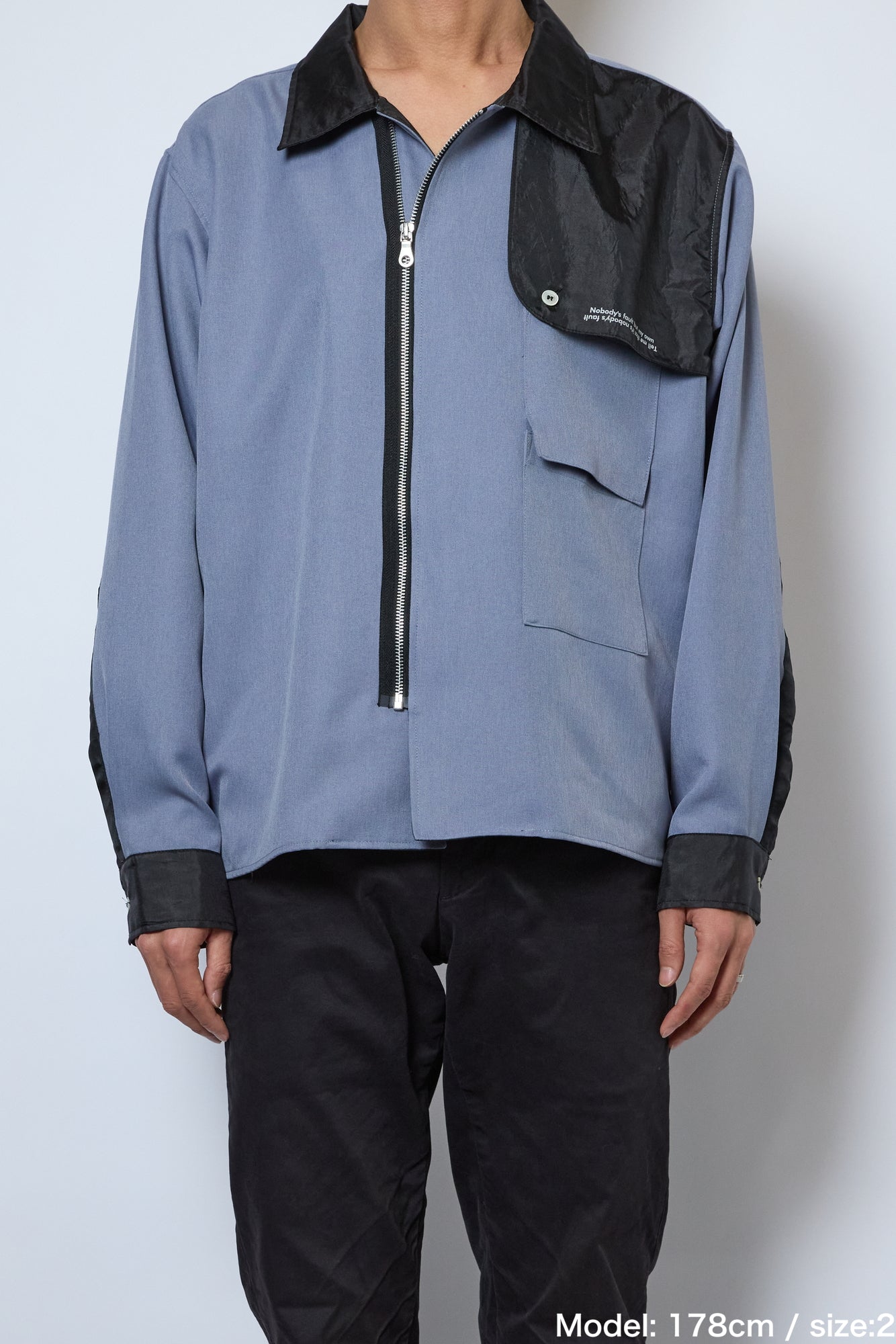 FLAP OP COLLAR ZIP SHIRT