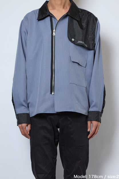 FLAP OP COLLAR ZIP SHIRT