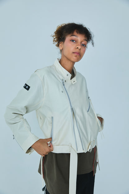COTTON LINEN RIDERS JACKET