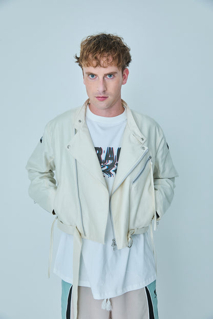 COTTON LINEN RIDERS JACKET