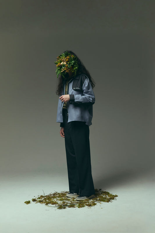 FLAP OP COLLAR ZIP SHIRT