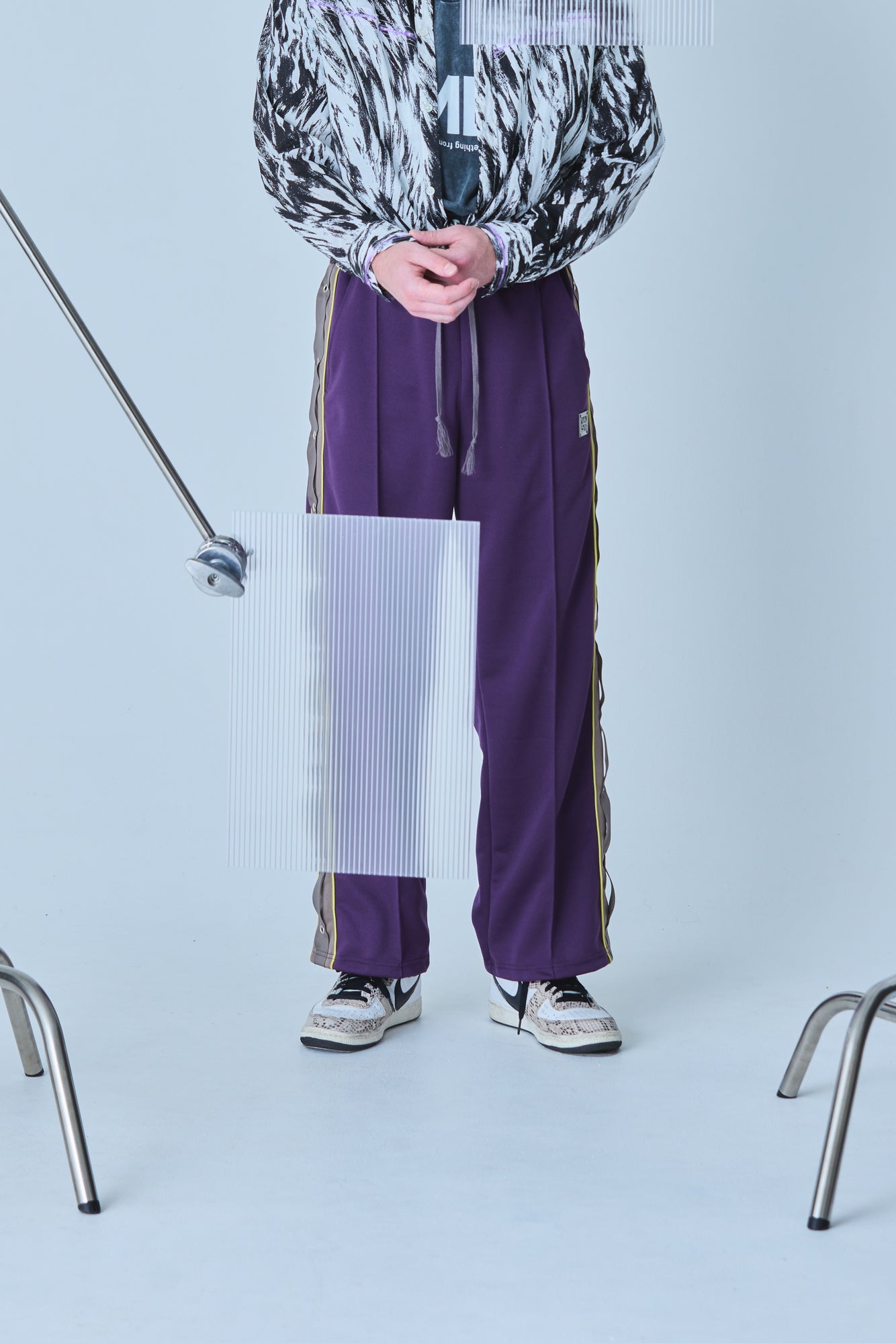 EYELET TRACK PANTS