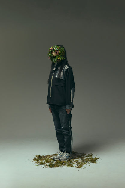 FLAP OP COLLAR ZIP SHIRT