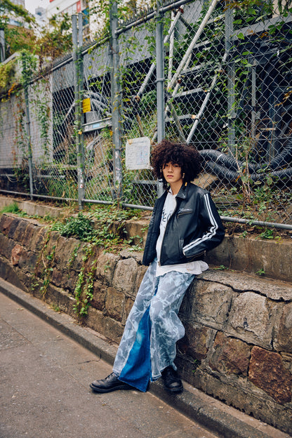 HAND-PAINTED LEATHER RIDER JACKET