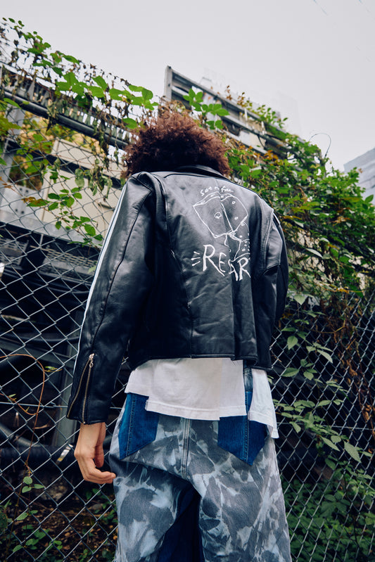 HAND-PAINTED LEATHER RIDER JACKET