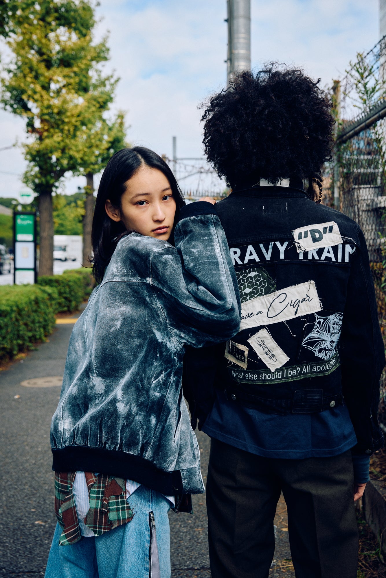 PAINTED LEATHER BLOUSON