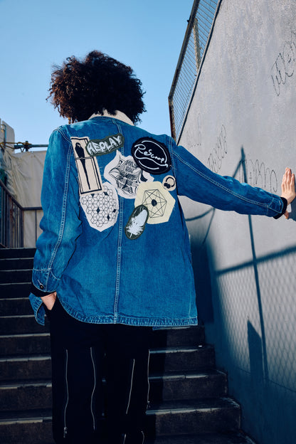 PATCH-PRINTED DENIM COVERALL