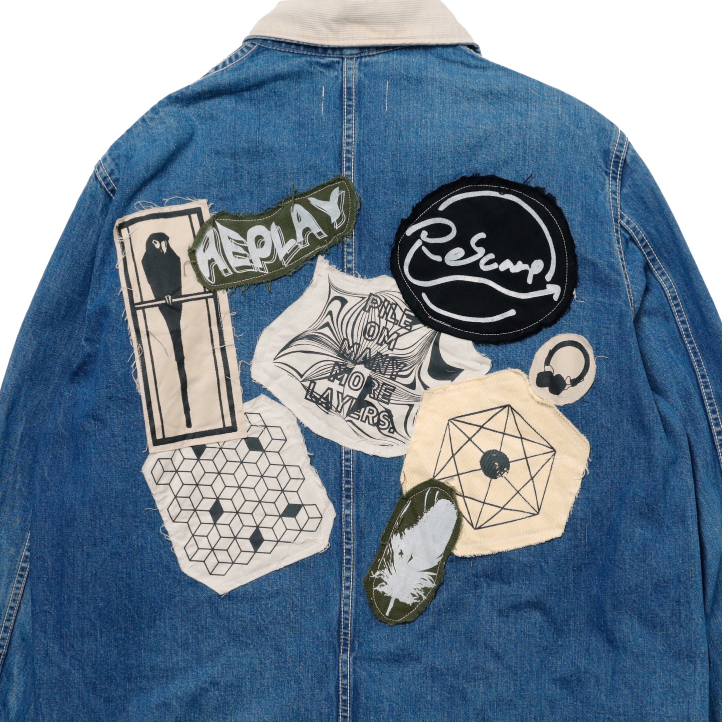 PATCH-PRINTED DENIM COVERALL