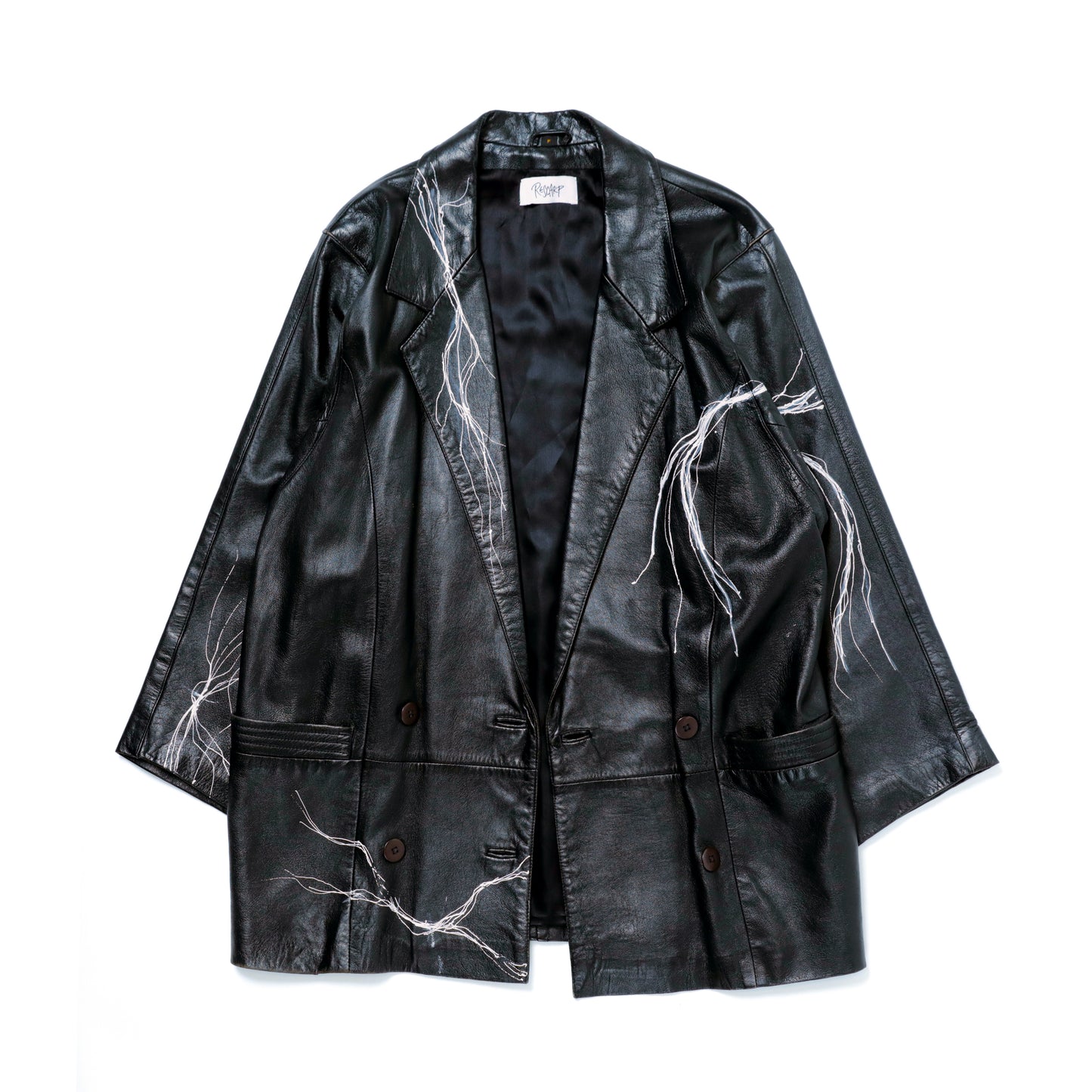 HAIRLINE-PAINTED LEATHER JACKET