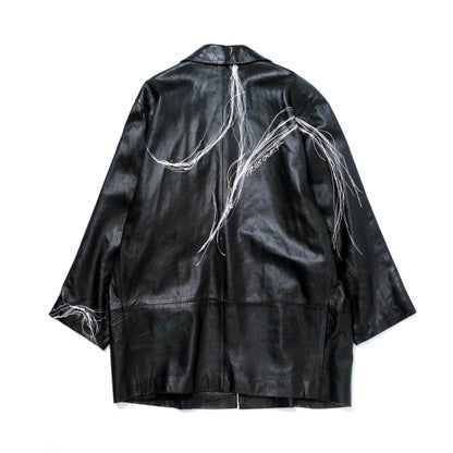 HAIRLINE-PAINTED LEATHER JACKET