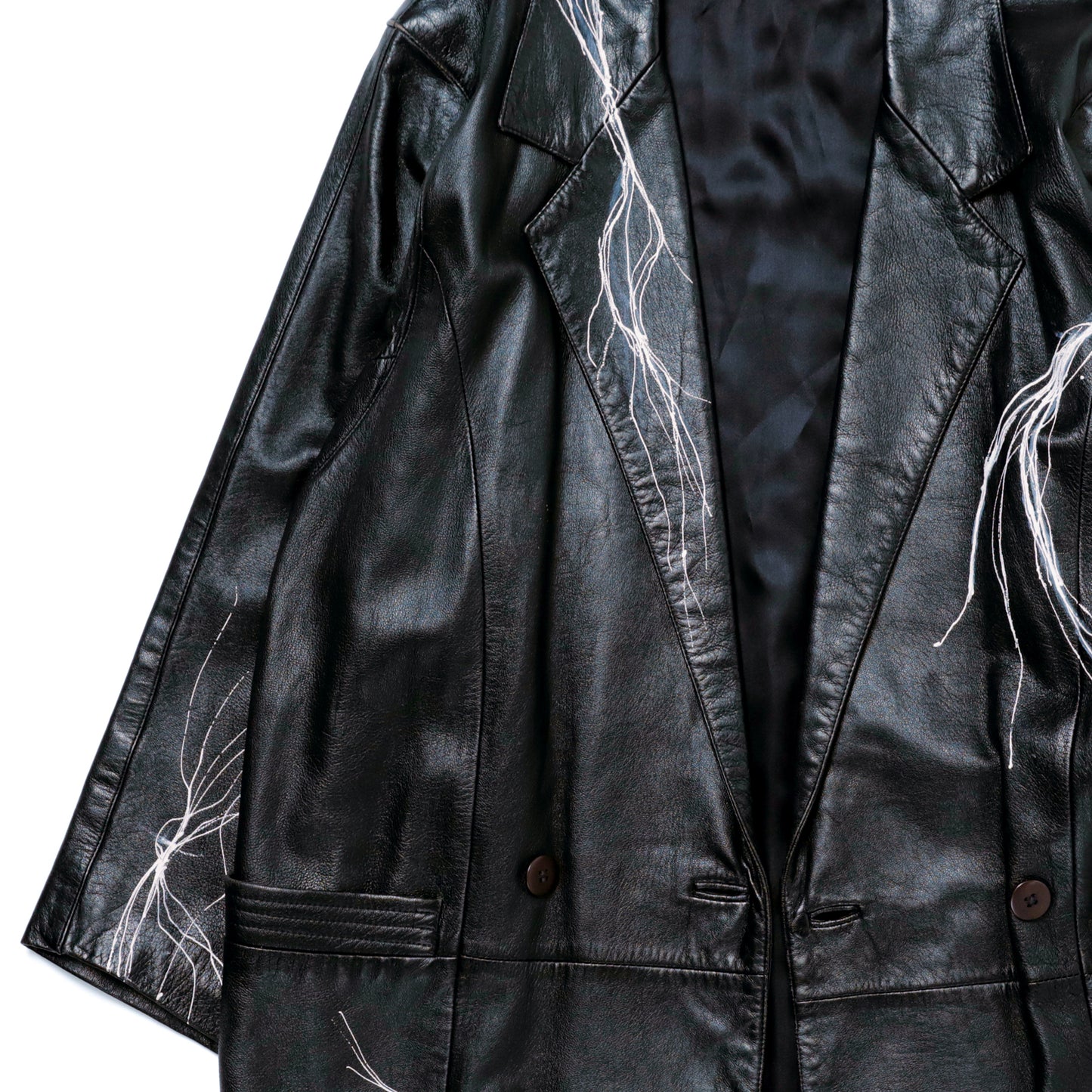 HAIRLINE-PAINTED LEATHER JACKET
