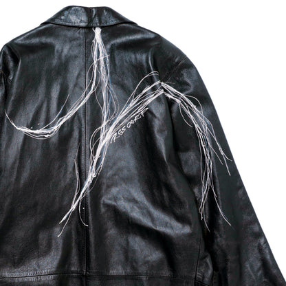 HAIRLINE-PAINTED LEATHER JACKET