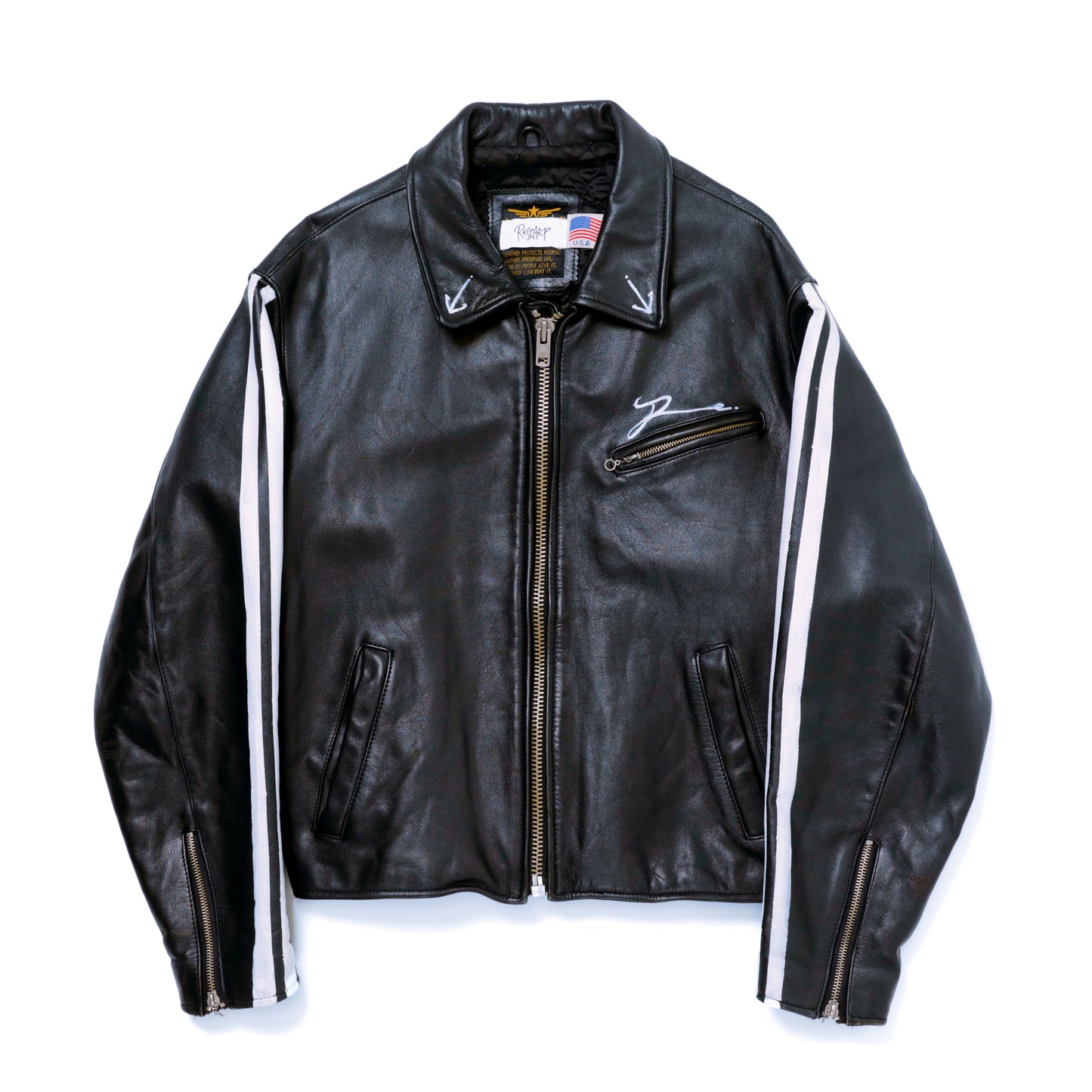 HAND-PAINTED LEATHER RIDER JACKET