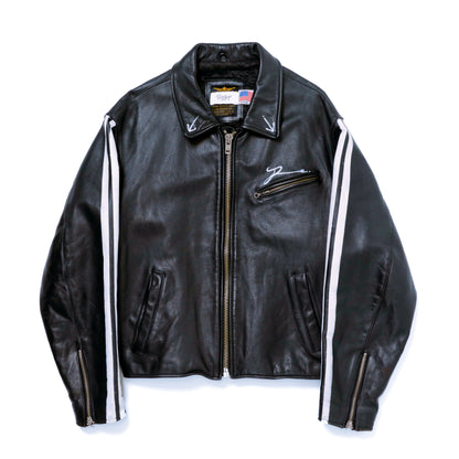 HAND-PAINTED LEATHER RIDER JACKET