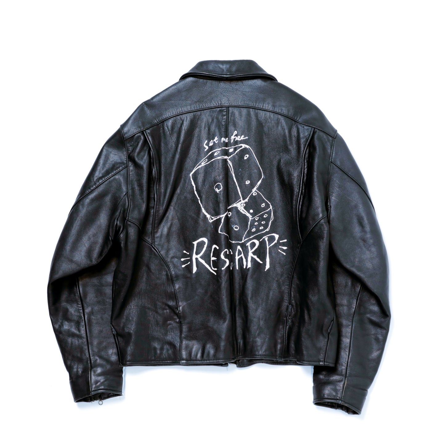 HAND-PAINTED LEATHER RIDER JACKET