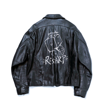 HAND-PAINTED LEATHER RIDER JACKET