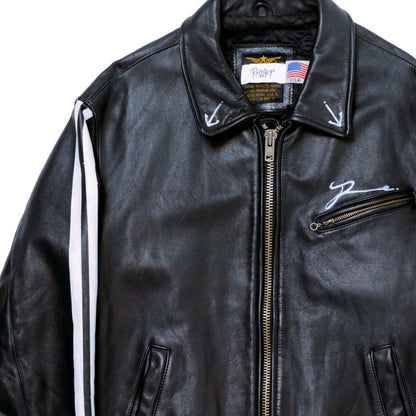 HAND-PAINTED LEATHER RIDER JACKET