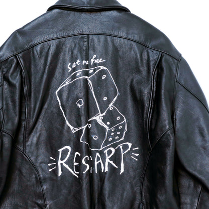 HAND-PAINTED LEATHER RIDER JACKET
