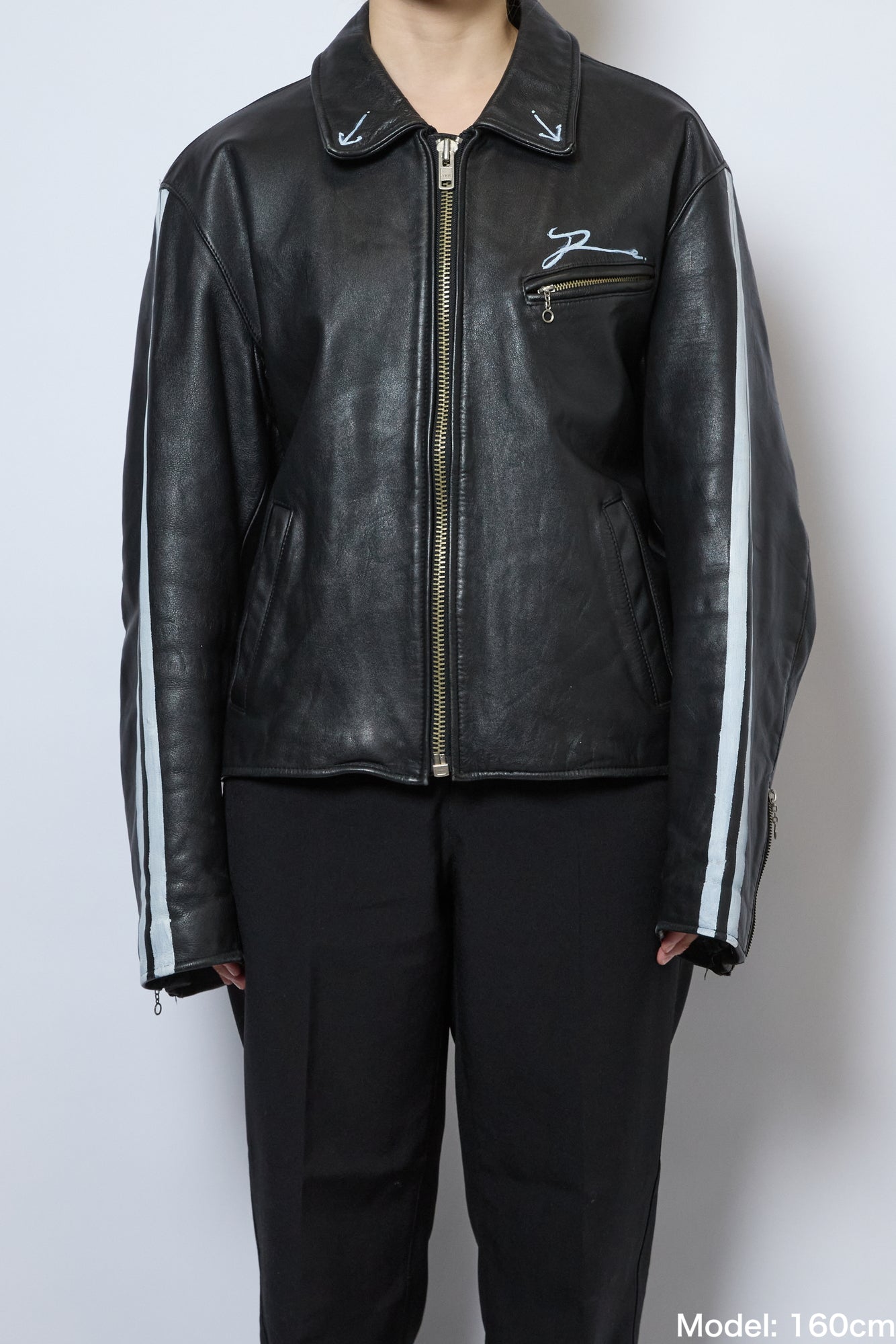 HAND-PAINTED LEATHER RIDER JACKET