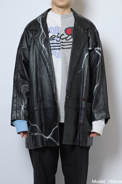 HAIRLINE-PAINTED LEATHER JACKET