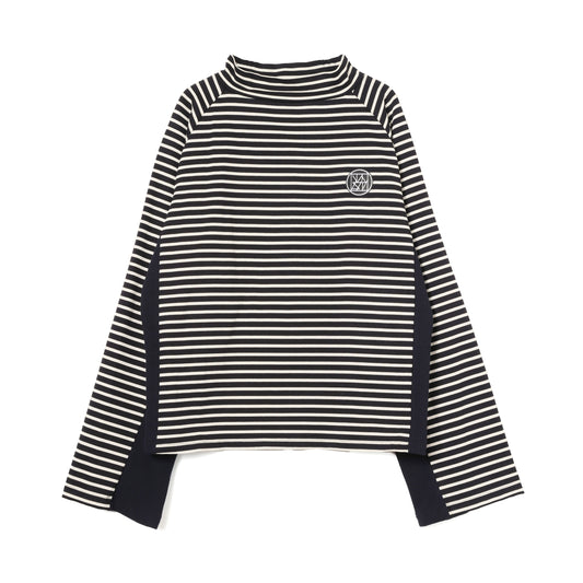 MOCK NECK STRIPE TOPS