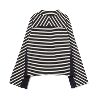 MOCK NECK STRIPE TOPS