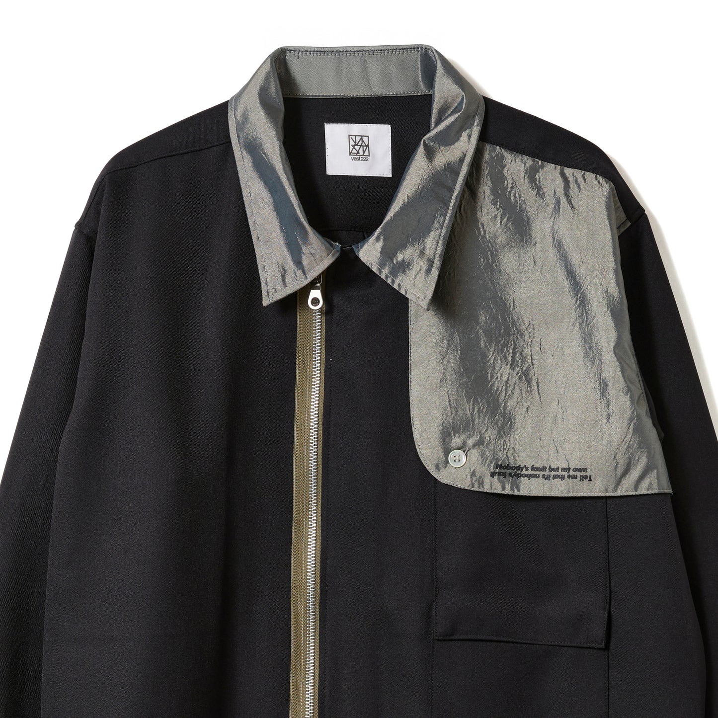 FLAP OP COLLAR ZIP SHIRT