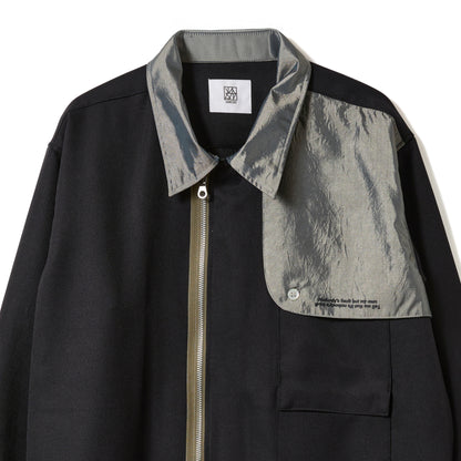 FLAP OP COLLAR ZIP SHIRT