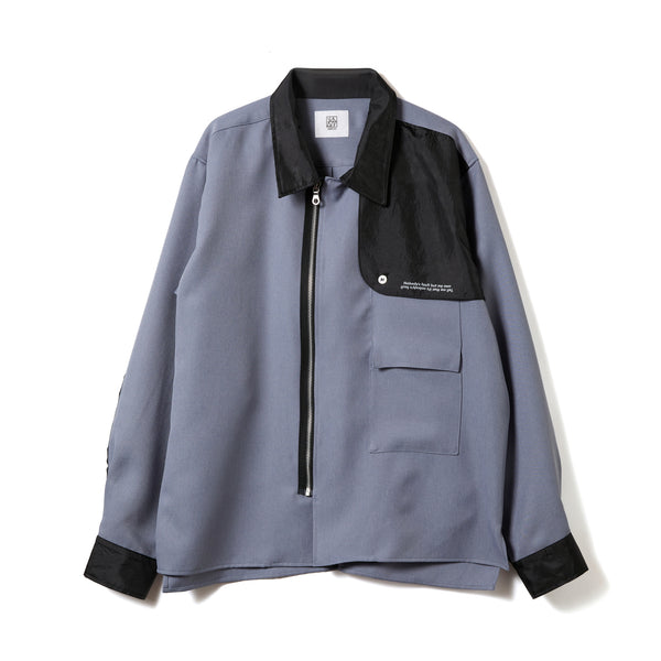 FLAP OP COLLAR ZIP SHIRT