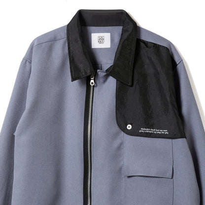 FLAP OP COLLAR ZIP SHIRT