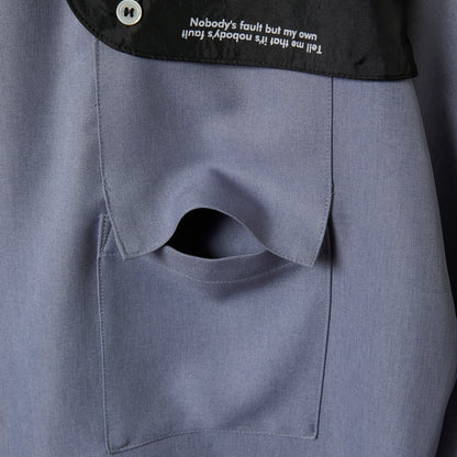 FLAP OP COLLAR ZIP SHIRT