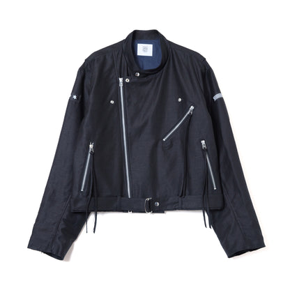 COTTON LINEN RIDERS JACKET