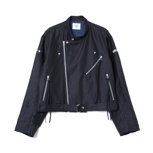 COTTON LINEN RIDERS JACKET