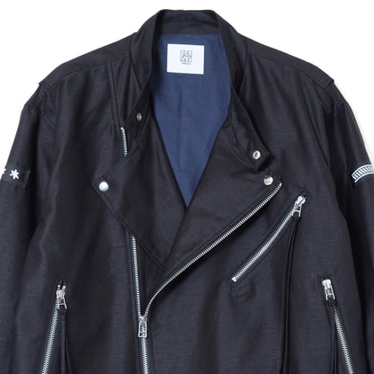 COTTON LINEN RIDERS JACKET