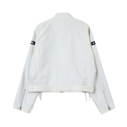 COTTON LINEN RIDERS JACKET
