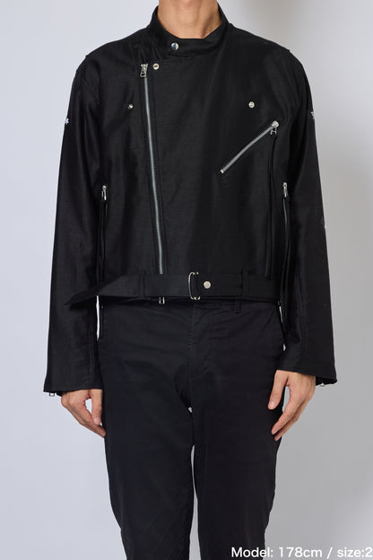 COTTON LINEN RIDERS JACKET